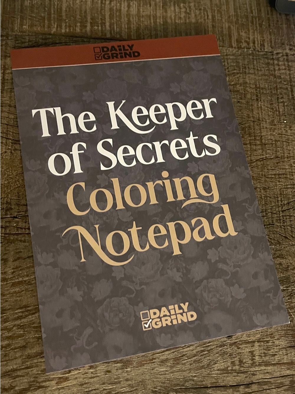 Daily Grind Planner-The Keeper of Secrets Coloring Notepad-Brand New!